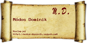 Módos Dominik névjegykártya